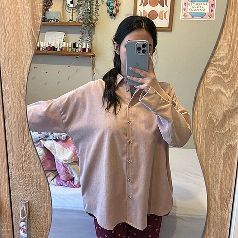 s Beden pembe Renk zara oversize gömlek