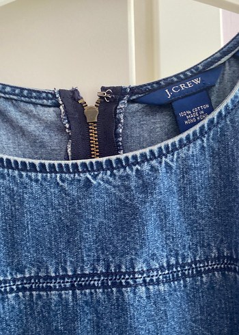 s Beden lacivert Renk Lacivert Kolsuz Midi Denim Elbise
