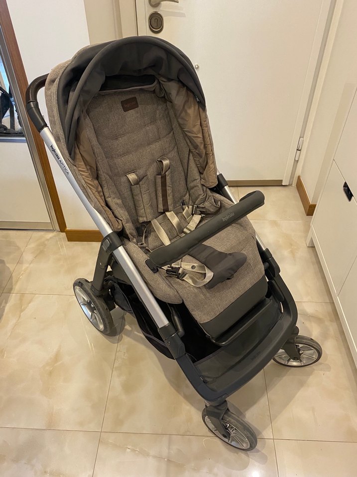 İnglesina Activa modeli Gri Bebek Arabası ve puseti - Görsel 3