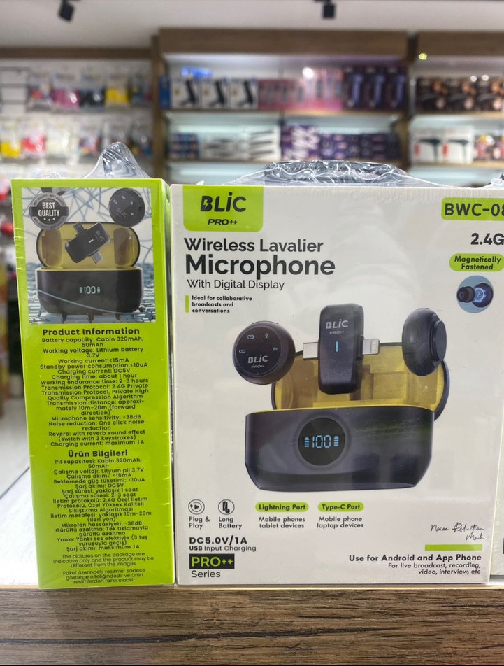BliC Pro+ 2in1 Kablosuz Yaka Mikrofonu Khaki - Görsel 3