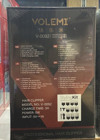 VOLEMI Profesyonel Saç Kesme Makinesi USB Şarjlı - Görsel 2