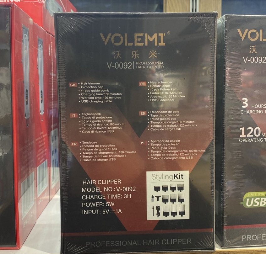 VOLEMI Profesyonel Saç Kesme Makinesi USB Şarjlı - Görsel 2