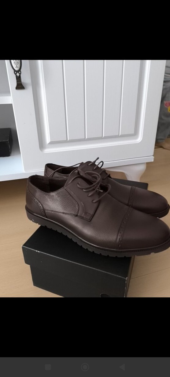 Kahverengi Deri Kemer Detaylı Klasik Erkek Ayakkabı - Görsel 3