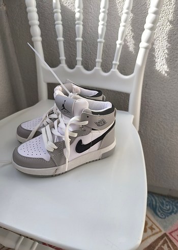 Gri-Beyaz Erkek Çocuk Spor Ayakkabı Velcro - Görsel 2