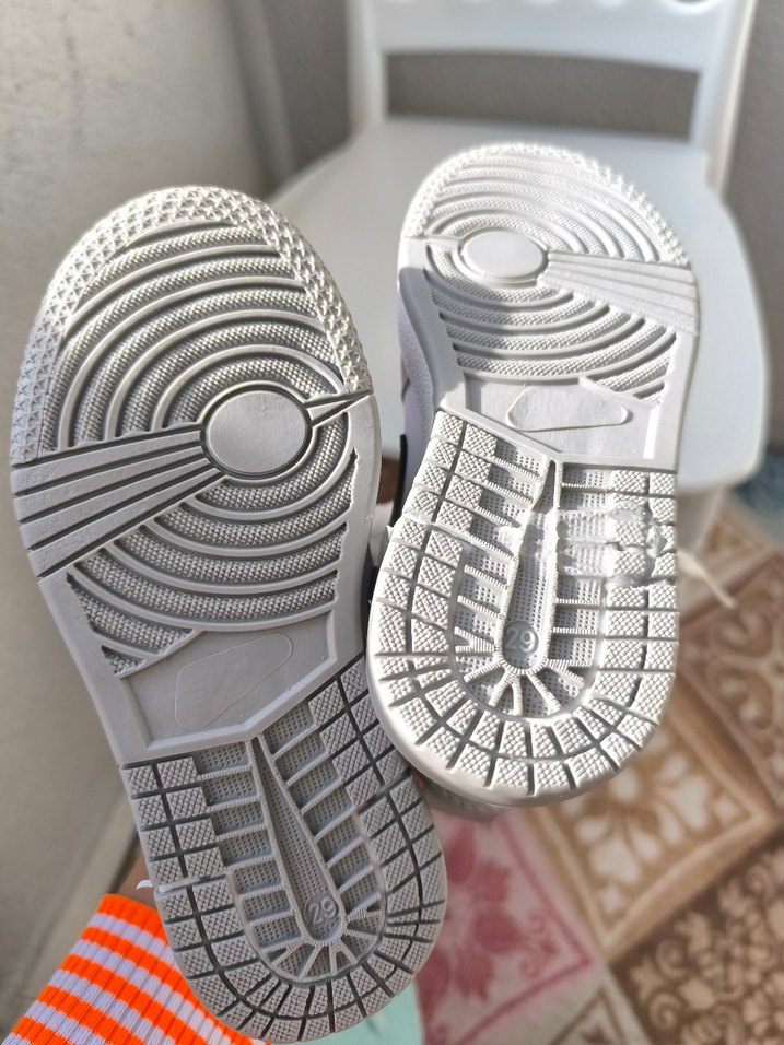 Gri-Beyaz Erkek Çocuk Spor Ayakkabı Velcro - Görsel 3