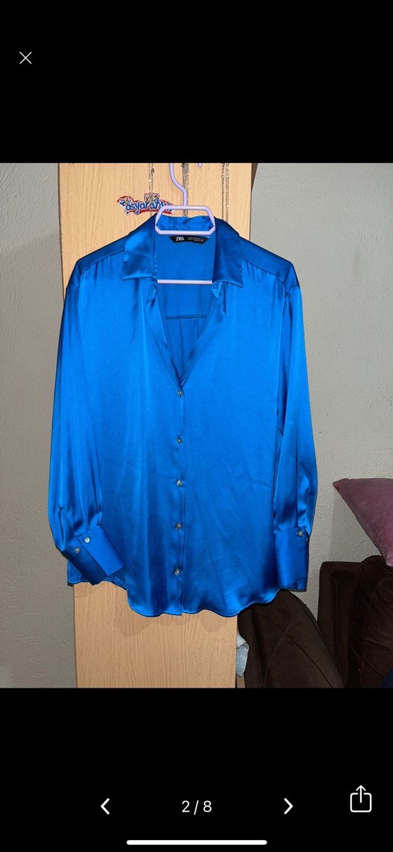 Zara saten gömlek - Görsel 2