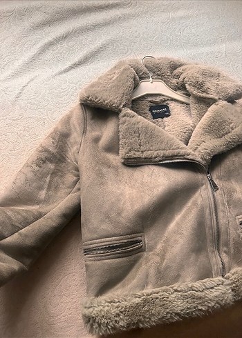 Bej biker Kadın Ceket mont - Görsel 2