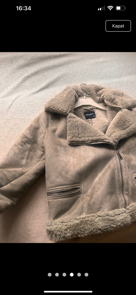 Bej biker Kadın Ceket mont - Görsel 2