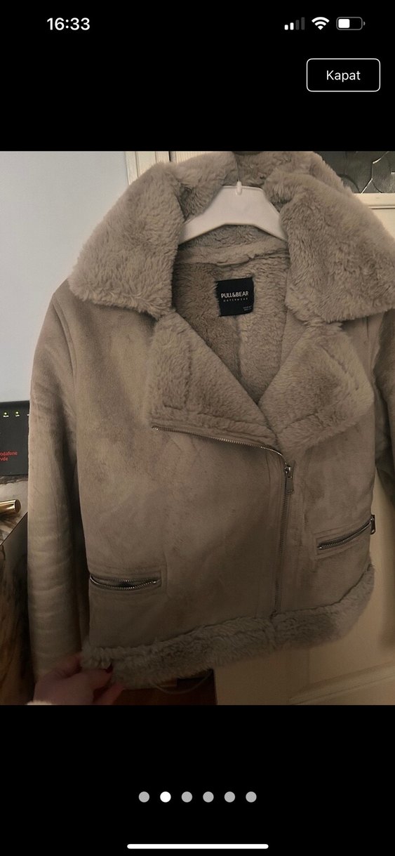 Bej biker Kadın Ceket mont - Görsel 3