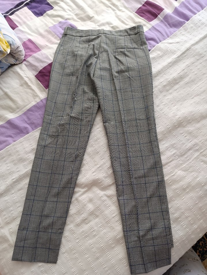 Gri Kareli Kumaş Pantolon - Görsel 4