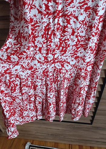 Kırmızı Uzun Kol Elbise - Görsel 4