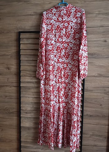 Kırmızı Uzun Kol Elbise - Görsel 2