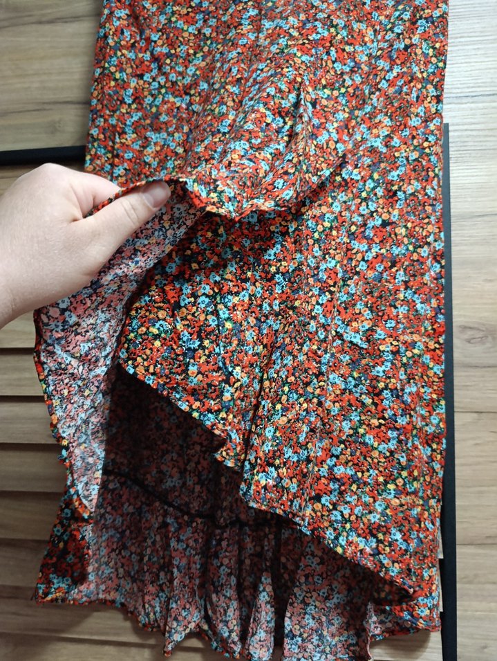 Çok Renkli Uzun Midi Etek - Görsel 3