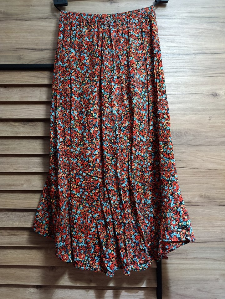 Çok Renkli Uzun Midi Etek - Görsel 2