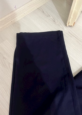 38 Beden Düğmeli Lacivert Kadın Kumaş Pantolon