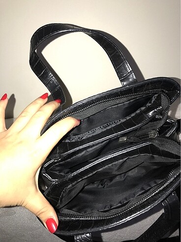 siyah deri çanta - Görsel 3