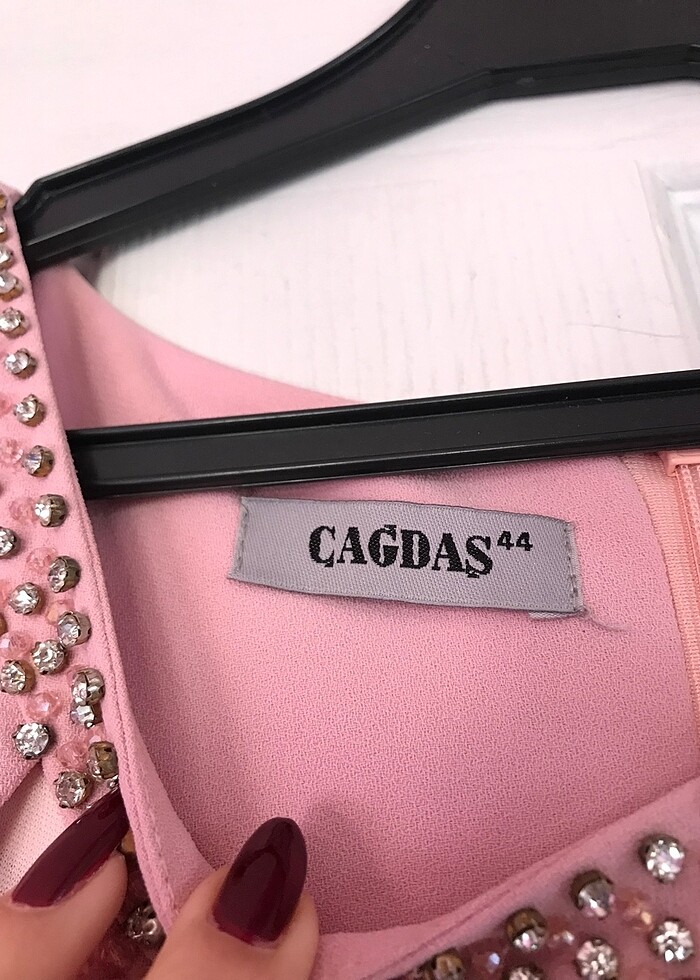 Toz pembe Elbise - Görsel 3