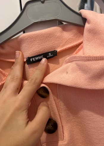 s Beden Düğmeli Pembe Kadın kazak