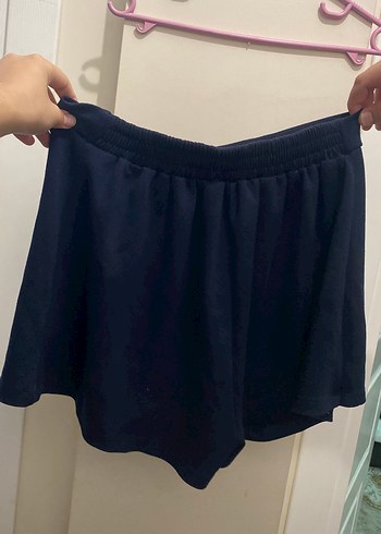 Drapeli lacivert Midi Kadın şort Etek - Görsel 6