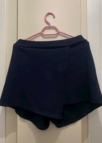 Drapeli lacivert Midi Kadın şort Etek - Görsel 5