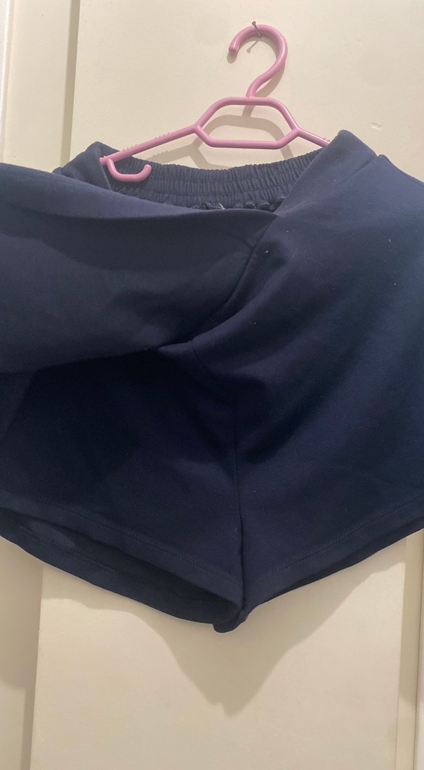 Drapeli lacivert Midi Kadın şort Etek - Görsel 3