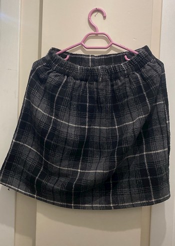 Gri Ekose Midi Etek - Görsel 2