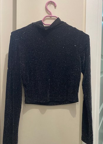 Kadın Siyah Yüksek Yakalı Uzun Kollu Bluz - Görsel 3