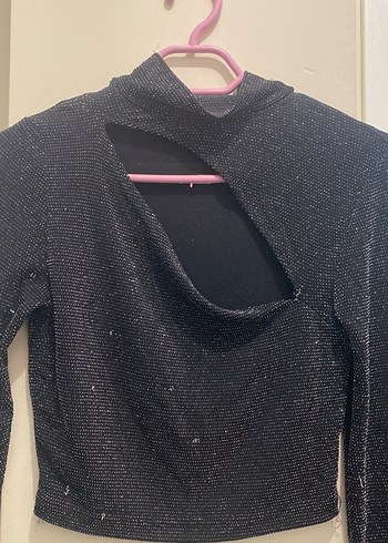 Kadın Siyah Yüksek Yakalı Uzun Kollu Bluz - Görsel 2