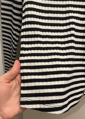 Kadın çizgili bluz - Görsel 4