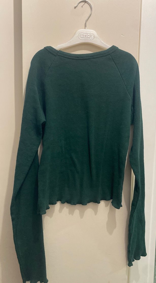 Trendy Yeşil Brooklyn Baskılı Kadın Sweatshirt - Görsel 4