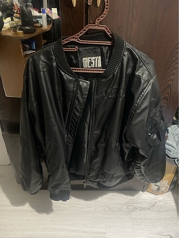 Giesto deri ceket (bomber)