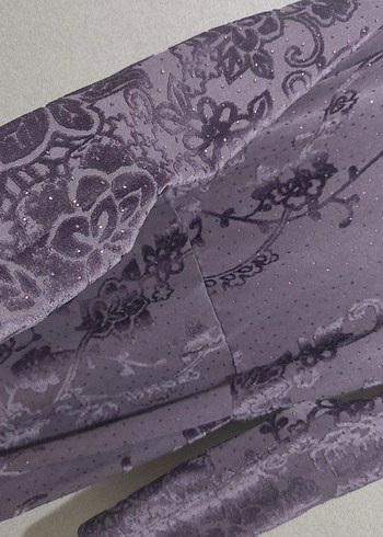 Mor Desenli Uzun Gotik Elbise - Görsel 3