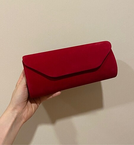  Beden Kırmızı bordo zincirli zarf çanta