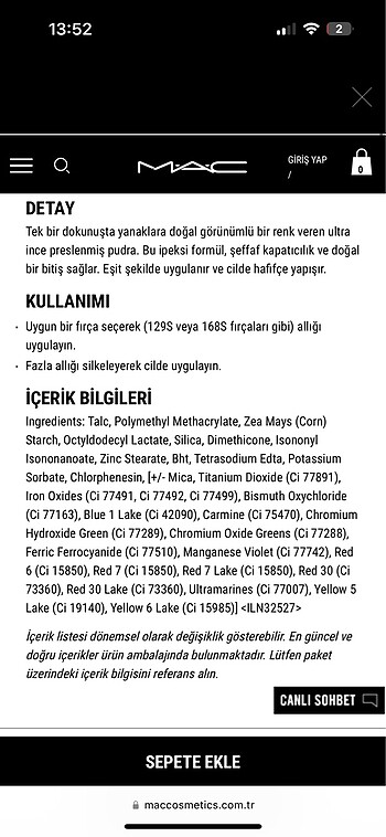 Beden MAC Allık