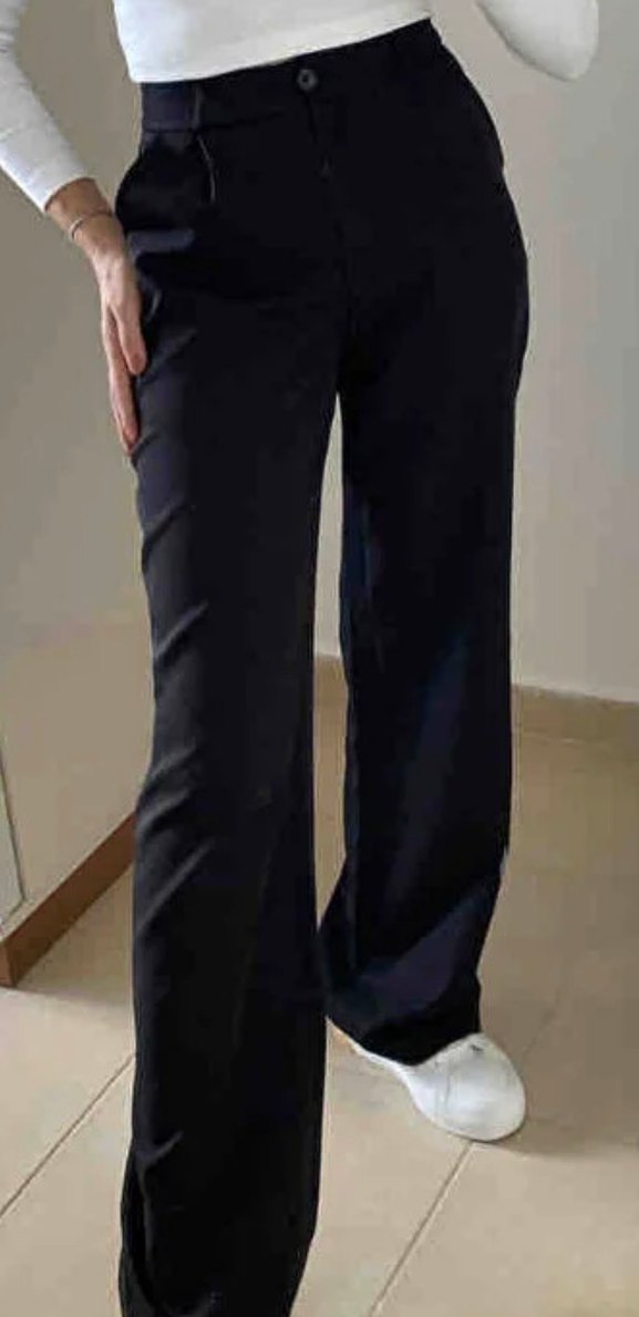 Siyah Kadın Kumaş Pantolon Regular Fit - Görsel 4