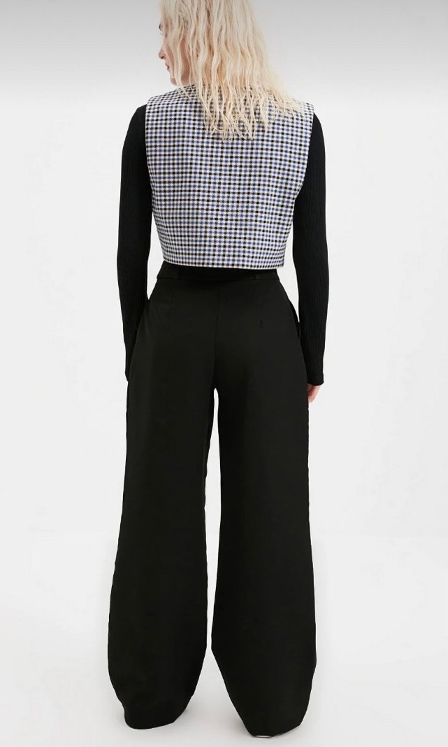 Siyah Kadın Kumaş Pantolon Regular Fit - Görsel 3