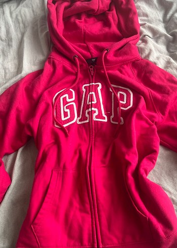 Gap Canli Pembe Gap Kapusonlu Fermuarli Sweatshirt