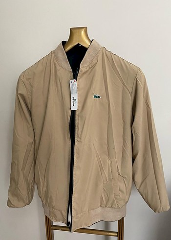 Lacoste Bej Erkek Fermuarlı Street Wear Mont
