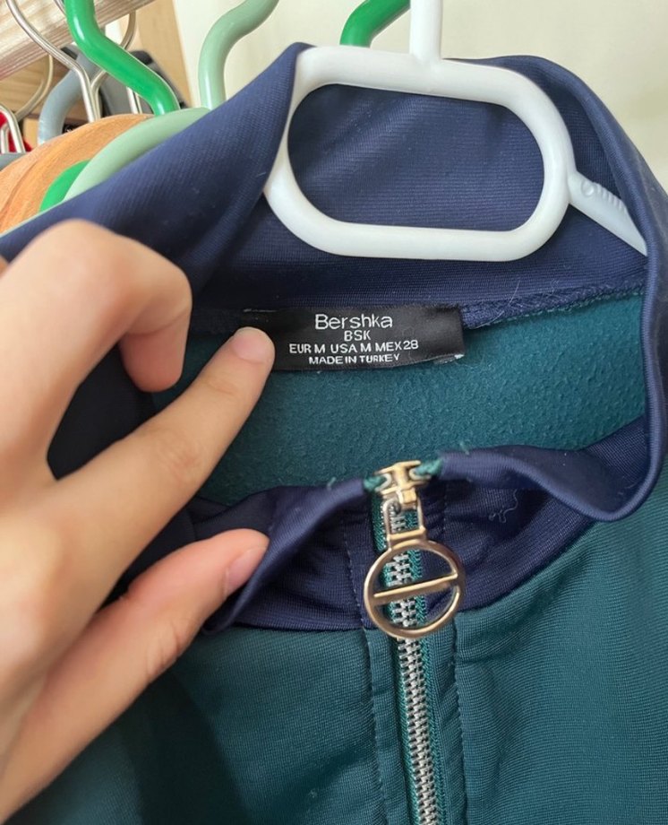 Kadın Çok Renkli Yüksek Yakalı Fermuarlı Ceket - Görsel 2