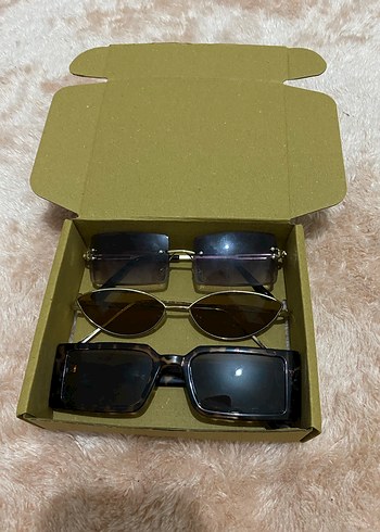 Kadın Kahverengi Minimalist Güneş Gözlüğü Seti - Görsel 2