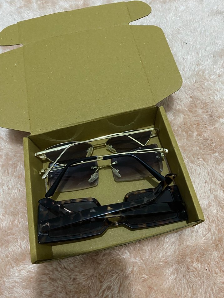 Kadın Kahverengi Minimalist Güneş Gözlüğü Seti - Görsel 3