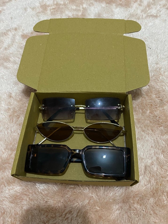 Kadın Kahverengi Minimalist Güneş Gözlüğü Seti - Görsel 2