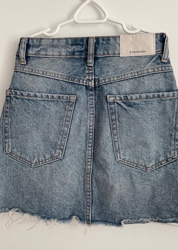 Gri Denim Midi Mini Etek - Görsel 2
