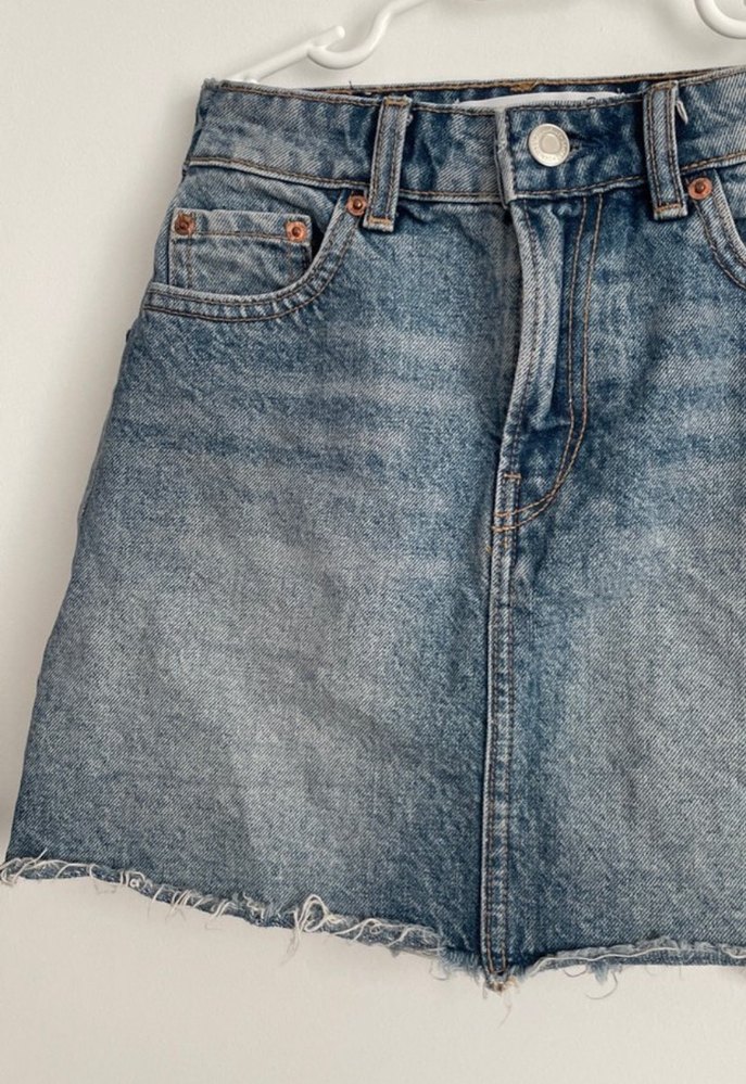 Gri Denim Midi Mini Etek - Görsel 3