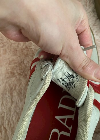 Beyaz Kırmızı Stiletto Topuklu Sneakers - Görsel 5