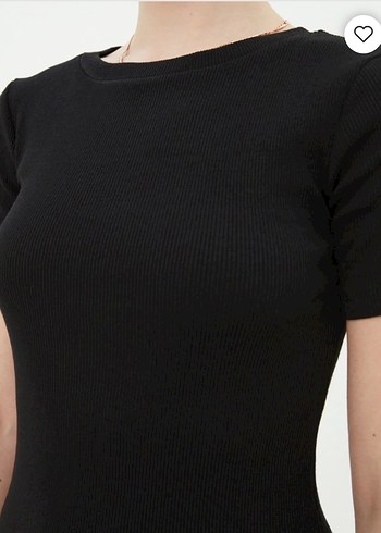 Siyah Kısa Kollu Mini Elbise - Görsel 3