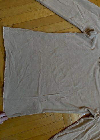 Bej Klasik Balıkçı Yaka Dekolteli  Bluz - Görsel 4