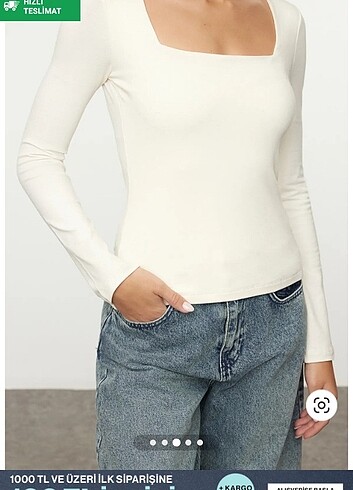 s Beden Trendyolmilla kare yaka tam boy body