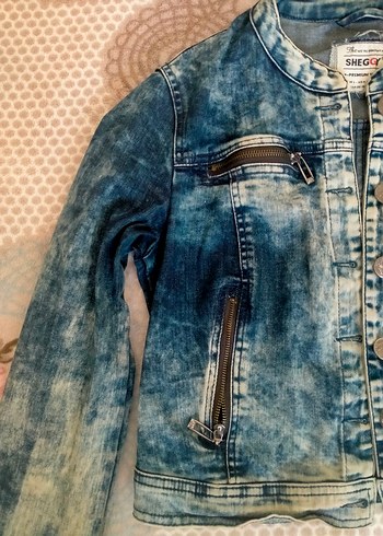 Zara Düğmeli Mavi Batik Kadın Denim Ceket