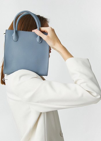 Koton Mavi Suni Deri Minimalist Kadın Çanta - Görsel 4
